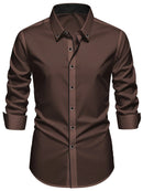 FGKKS New Men Shirts Brand Fashion Quality Smart Business Four Season Long Sleeve Casual Patchwork Elastic Male Dress Shirt