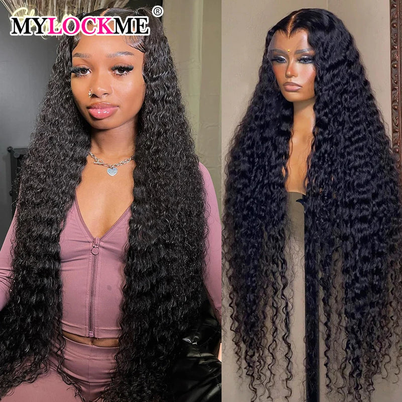 200 Density Deep Wave 13x6 Transparent Lace Front Wig Glueless Human Hair Wigs Deep Wave 13x4 Lace Frontal Wig For Women
