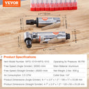 VEVOR Air Die Grinder Kit Right Angle Grinder w/ Die Grinder Combo&Single Cut Carbide Set Lightweight Ball Bearing Construction