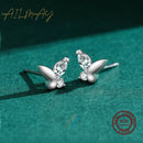 Ailmay Echt 925 Sterling Silber Süße Schmetterling Ohrstecker Exquisite Stapelbare Stern Ohrstecker für Frauen Mode Schmuck Va