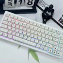 Simple Milky White Cute Cat Theme Keycap 124Keys PBT Sublimation MOA Profile Round Ball Caps Korean Mechanical Keyboard Keycaps