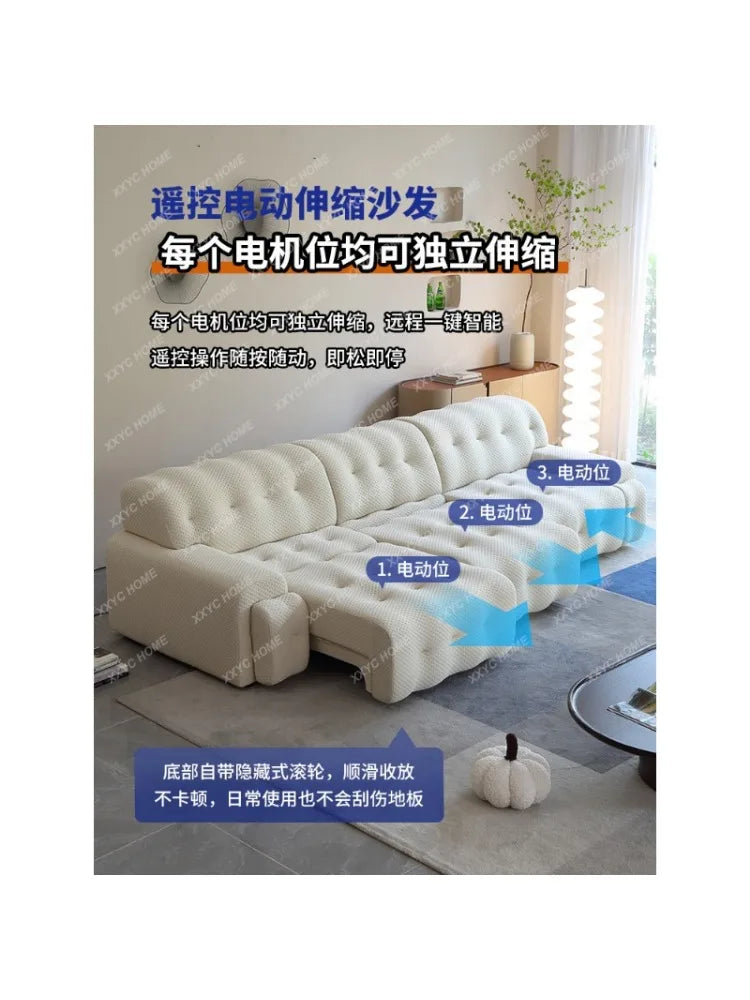 Bubble Multifunctional Electric Sofa Variable Bed Smart Living Room Italian Retractable Fabric Sofa Small Apartment
