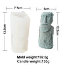 Hot Big Nose Stone Man Candle Silicone Mold Easter Island Moai Statue Crafts Abstract Carving Upper Body Epoxy Resin Mould