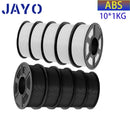 JAYO 3D Filament Printer PLA PLUS/PLA /PETG/PLA+2.0/ABS/TPU 1.75mm 10Rolls for FDM 100%No bubbel 3D Printer Materials DIY Gift