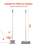 VEVOR Lawn Leveling Rake with Handle Ground Plate Rust-Resistant Carbon Steel Soil Leveler Effort Saving Lawn Leveling for Yard