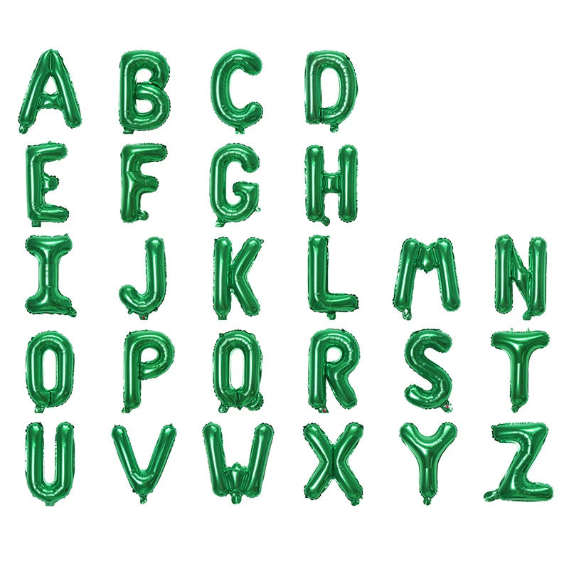 16inch Green Letter A to Z Alphabet Foil Balloons Birthday Party Wedding Decoration Event & Party Supplies Birthday Balloons