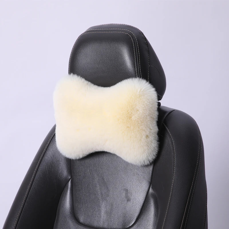 Car Seat Neck Rest Pillow Winter plush Car Headrest Plush warmth and comfort Universal Lumbar Pillow Support Accessories Back