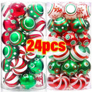 6cm Weihnachtsbaumkugel Bunte bemalte Kugeln Hängende Anhänger Ornamente Weihnachten Neujahr Party Heimdekoration Zubehör