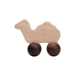 Let's Make Wooden Baby Toys 0 12 Month 1PC Toys For Babies Beech Car Hedgehog Elephant Educational Infants Developmental Newborn