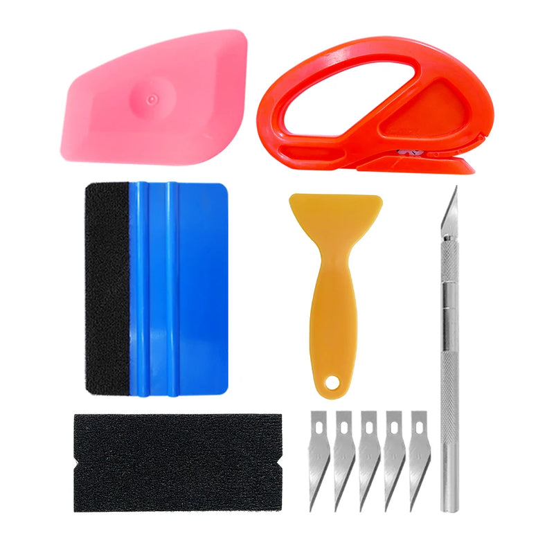 5pcs/Lot Foil Squeegee Vinyl Film Car Wrap Auto Home Office Car Film Sticker Install Cleaning Pink Scraper Window Tints Tool