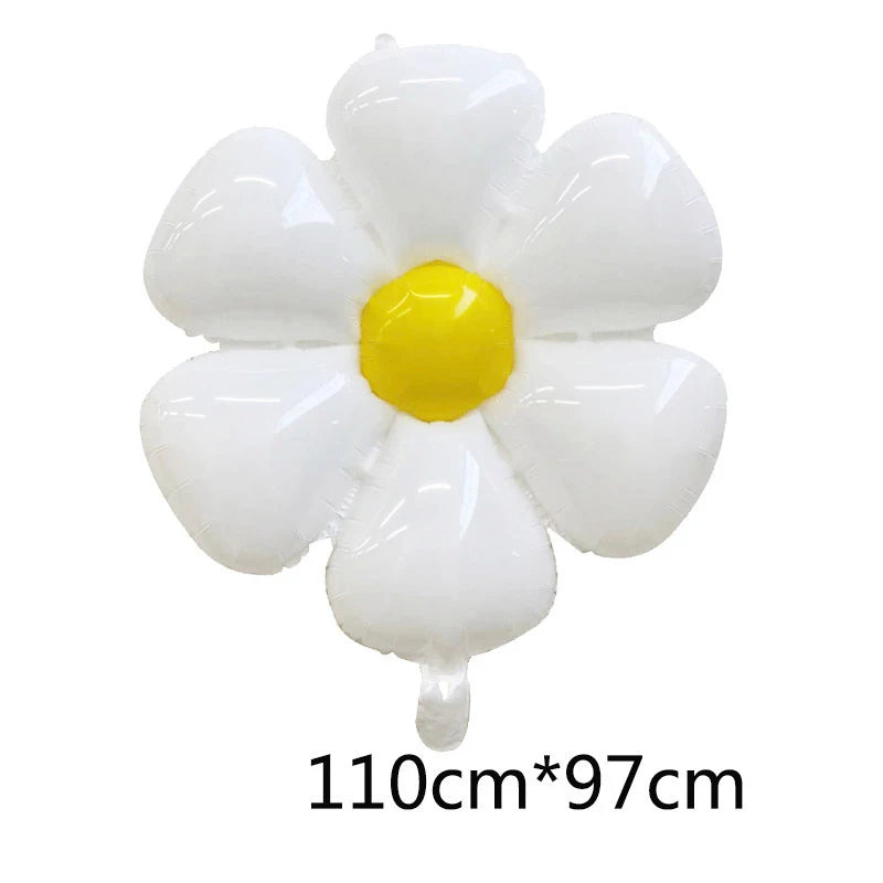 White Daisy Flower Foil Balloon Plumeria Helium Ball Wedding Kids Birthday Party Decoration Baby Shower INS Photo Props