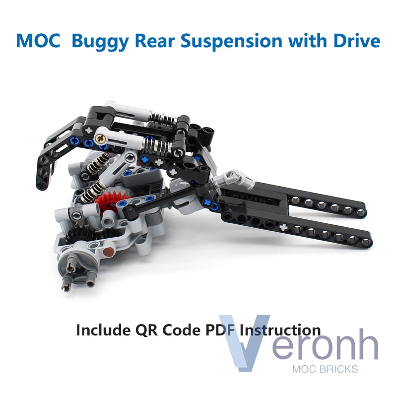 MOC High-Tech Off-Road Vehicle Rear Suspension with Drive System Kit Building Blocks Compatible Technical RC Buggy Bricks Toys