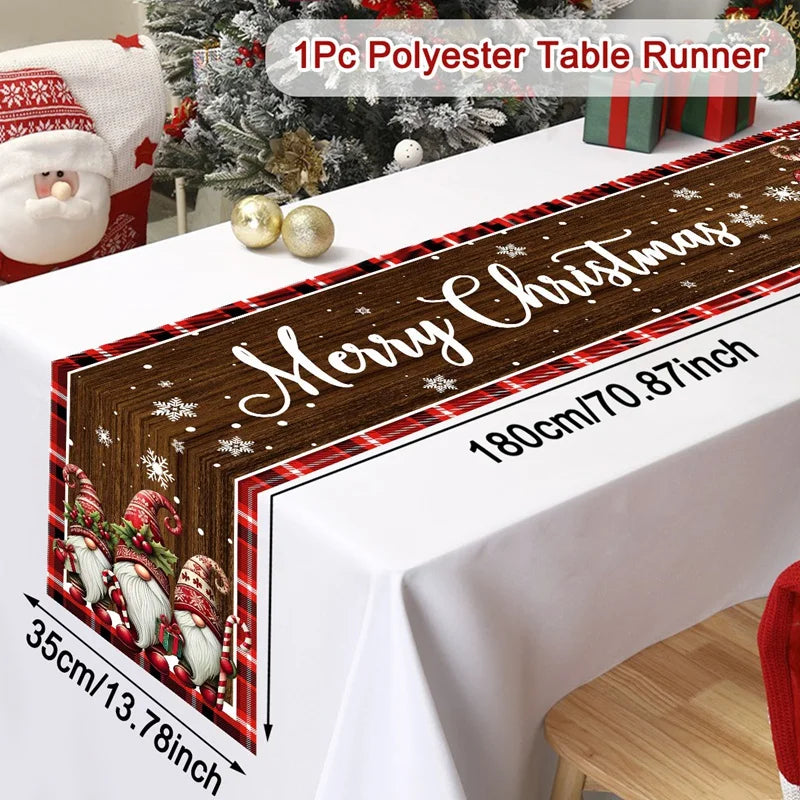 Christmas Table Runner Merry Christmas Decoration For Home Xmas Table Decor 2025 Navidad Notal Noel Ornament Happy New Year 2026
