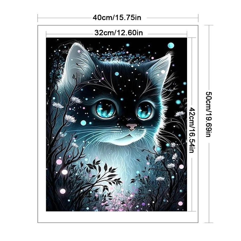 Full Embroidery Eco-cotton Thread 11CT Printed Cat Cross Stitch Kit Art 40x50cm