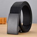 Men's Belt Automatic Metal Buckle Imitation Nylon Webbing Outdoor Work Belt Toothless Automatic Buckle Casual Sports Canvas Belt