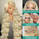 613 Curly Blonde Front Human Hair Body wave 13x4 HD Transparent Lace Frontal Wig 13x6 Brazilian Hair For Black Women