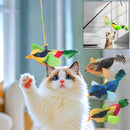 Wall‑Mounted Sound‑Activated Plush Bird Catnip Toy, Interactive Kitten Chasing Teaser, Indoor Pet Play Entertainment Accessory