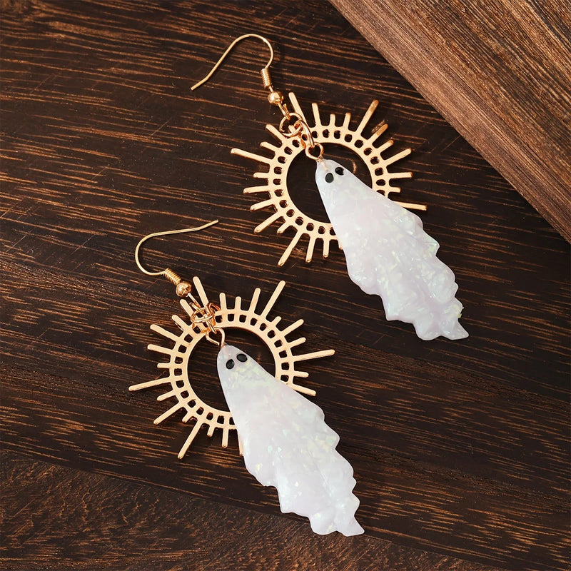 Creative Ghost Shape Pendant earrings Halloween Wear simple souvenir Sun pendant earrings Holiday with jewelry gifts