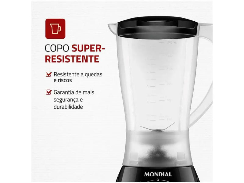 L-550-W Black Mondial Easy Power Blender 2 Speeds 550W - 110V