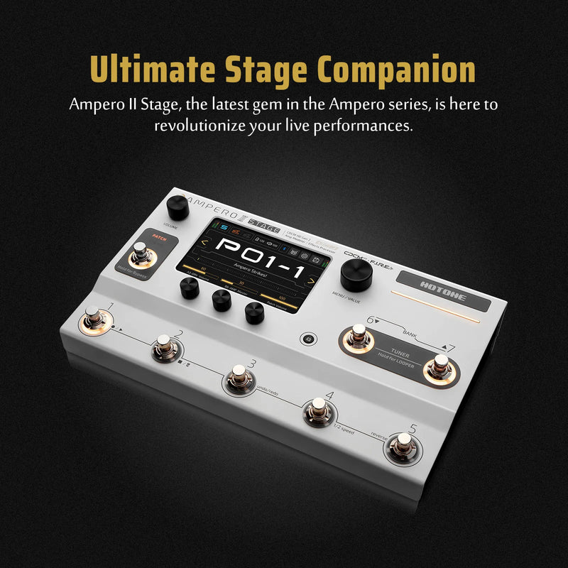 HOTONE Ampero II Stage Touch Screen Guitar Bass Amp Modeling IR Cabinets Simulation Multi-Effects Pedal Dual Effect Chains