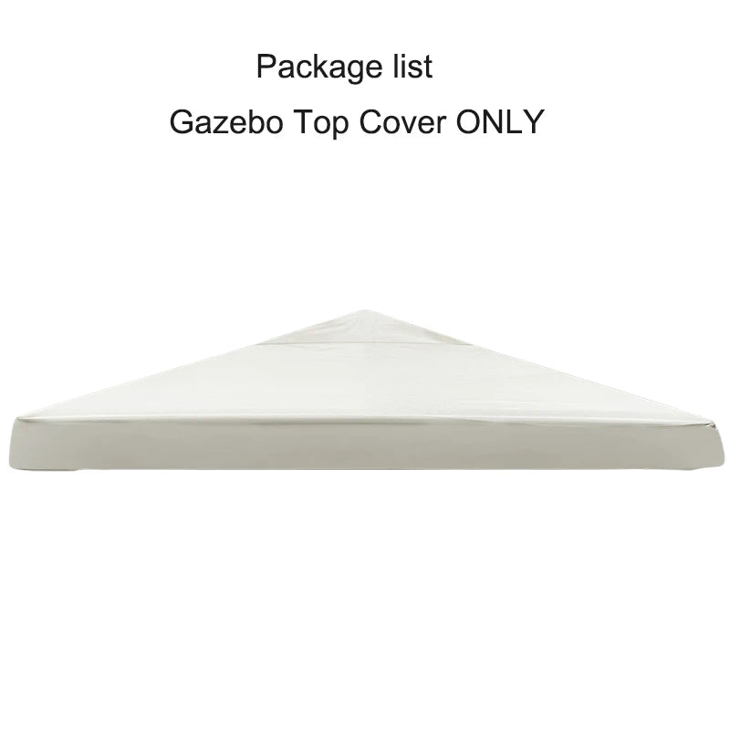 3x3m Canopy Replacement Top Canopy Cover Replacement 118"x118" Double Tiered Gazebo Covers for Yard Patio Garden Canopy Sunshade