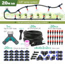 3M-25M 3/8”PE Hose Misting System DIY Adjustable Orange Nozzle Spray Cooling Kit for Greenhouse Garden Plants Fogging Watering