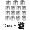 Magnetic Spice Jar Stainless Steel Seasoning Pot Set Household Condiment Bottle Storage Tank Rack with Stickers Kitchen Tools