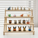 Livingandhome 4 Tier Pine Wood Desktop Display Stand, 39cm W x 32cm D x 40cm H