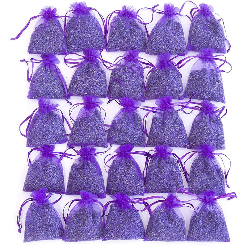 Bag of 25 Sachets Dried Lavender Flower Lavender Sachets For Drawers And Closets Bedroom Decor Sachet Gift Bags