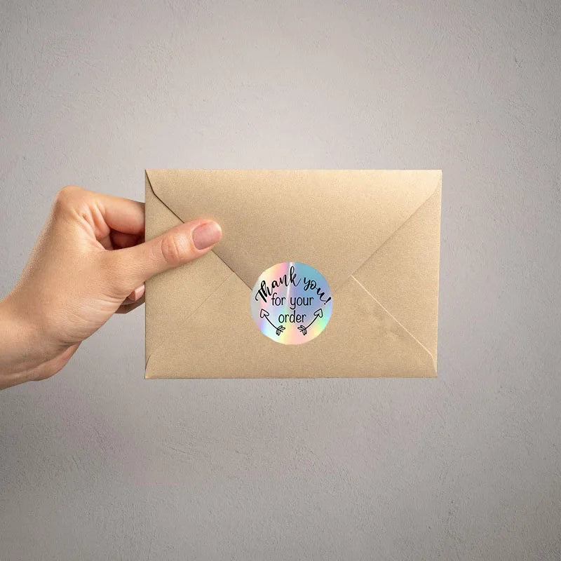 100-500PCS New Thank You Stickers for Business Merci Packaging Stickers Pack Small Rolling Stickers Roll Home Made Lables