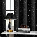 1pc Blackout Curtain, Solid Color With Metallic Star Pattern, Polyester Blend, Room Darkening, Thermal Insulated, UV Blocking Fo