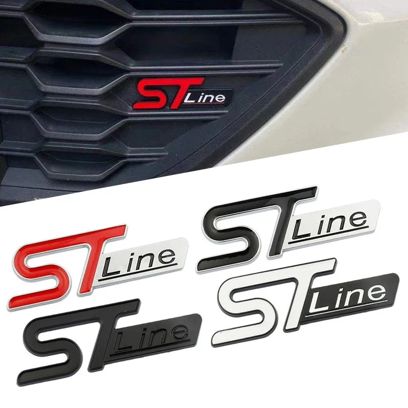 3D Metal Logo ST Line Badge Car Trunk Front Grill Emblem For Ford Focus MK4 PUMA Mondeo Kuga Fiesta ST Line Sticker Accessories