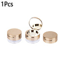 6g Gold Portable Cosmetic Flour Plastic Box Empty Loose Flour Pot With Sieve Travel Makeup Jar Sifter Container With Puff