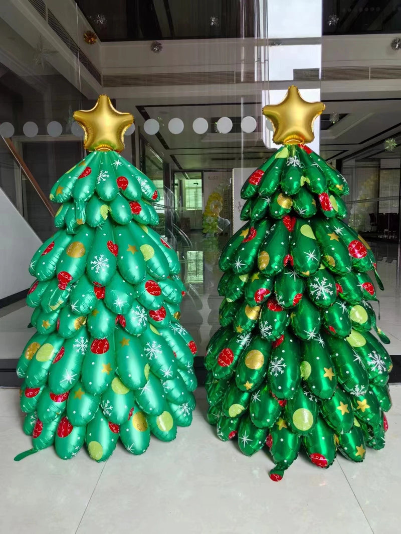 3D DIY Christmas Tree Aluminum Foil Balloon Splicing Christmas Tree Balloon Christmas Decoration Christmas 2024 Supplies