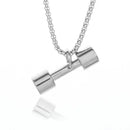 Titanium Steel Dumbbell Pendant Gym Fitness Equipment Barbell Necklace Domineering Muscular Men Fitness Leisure Sports Jewelry
