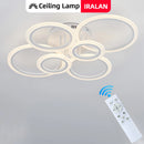 Hot Led Chandelier Lights Dimmable with Remote Control Rings Designer for Living Room Bedroom Ceiling Modern Chandelier Fixtures