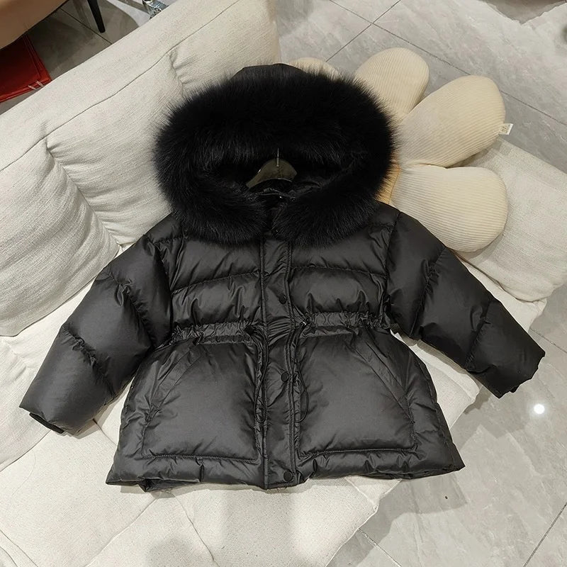 Girls Coat Overcoat Jacket Windbreak Outerwear 2024 Plush Winter Autumn Warm Cotton Christmas Gift Children's Clothing