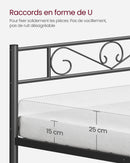 VASAGLE Single Bed Frame, Metal Bed Frame, Fits 90 x 190 cm Mattress, Easy Assembly, for Small Spaces, Guest Room