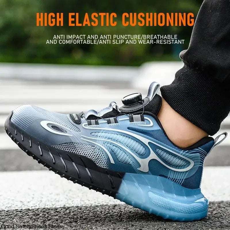 Men Sport Safety Shoes Cushion Work Sneakers Anti-Puncture Breathable Work Shoes Boots Men Women Steel Toe Shoes Lightweight