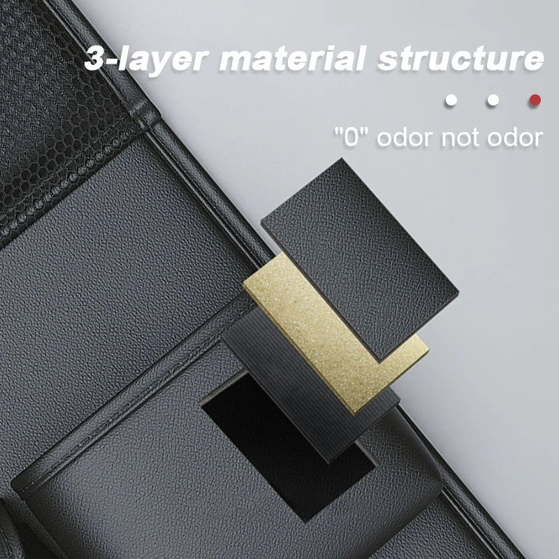 SEAMETAL Car Seat Back Storage Bag Interior Back Seat Table For Phone Ipad Drinks Tray Holder Universal Pu Leather Hanging Bag