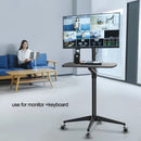 UT-2 Ergonomic Full Motion 2in1 Laptop Floor Stand Monitor Keyboard Support Height Adjust Moving Notebook Desk Home Office