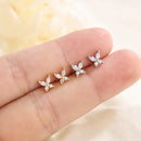 Neue 925er Silber Nadeln Minimal Ohrringe für Frauen Kristall Zirkon Kleine Huggie Dünne Knorpel Ohrring Mädchen Piercing Schmuck