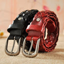 NEW Casual Knitted cowhide Belt Luxury Genuine Leather Western Style for Dress BL335