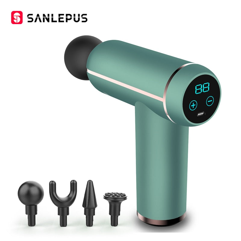 SANLEPUS Portable LCD Massage Gun For Body Neck Back Electric Percussion Massager Deep Tissue Muscle Relaxation Fitness Slimming