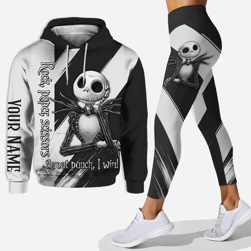 Jack Skellington Nightmare Before Christmas Combo Hoodie And Legging Set Disney Hoodie Yoga Pants Sweatpants Fashion Sports Suit