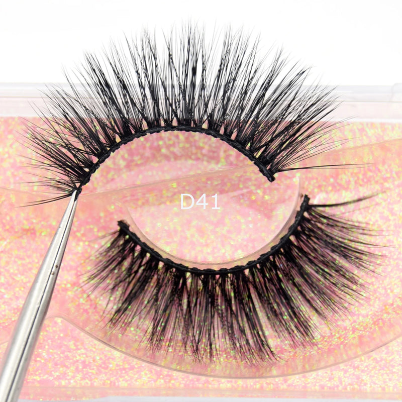 Visofree Half Mink Lashes Make Up False Eyelashes Hand Up Natural Long Mink Lashes Cruelty Free Crisscross Mink Fake Eyelashes