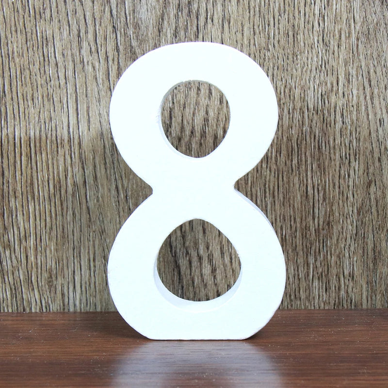 8 CM Letras Decorativas Grandes White Wooden Letters Home Decor Wedding Decoration DIY Personalised Name Design Free Standing