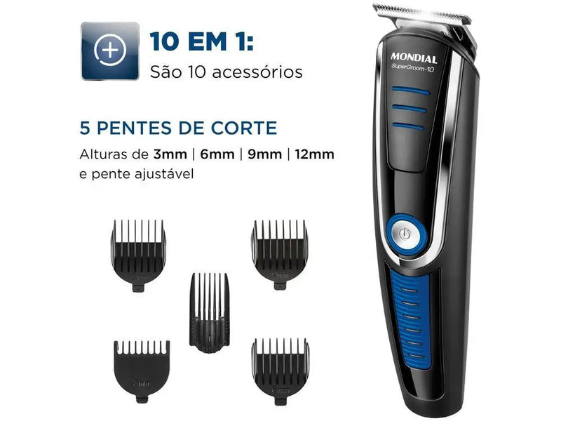 10 in 1 Mondial Super Groom Hair Trimmer-Bivolt