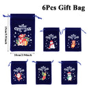 6pcs Christmas Linen Drawstring Bags Burlap Gift Bags Candy Biscuits Pouchs for Home Decor 2025 Navidad Natal New Year Gift 2026