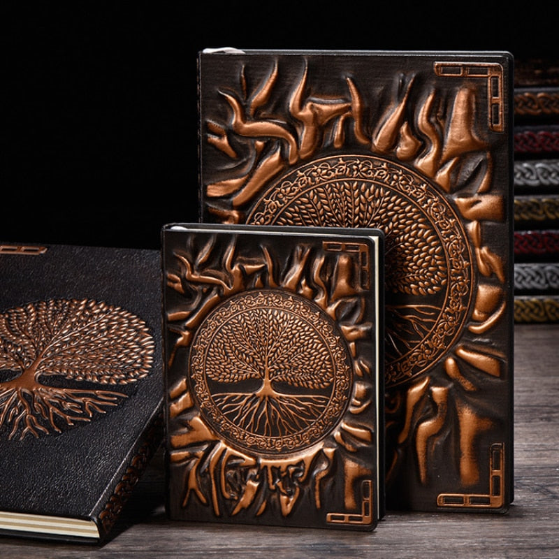 Vintage Tree of Life A5/A6 Diary Notebook Journals Handcraft Embossed Leather Diary Bible Book Travel Planner School Office Gift